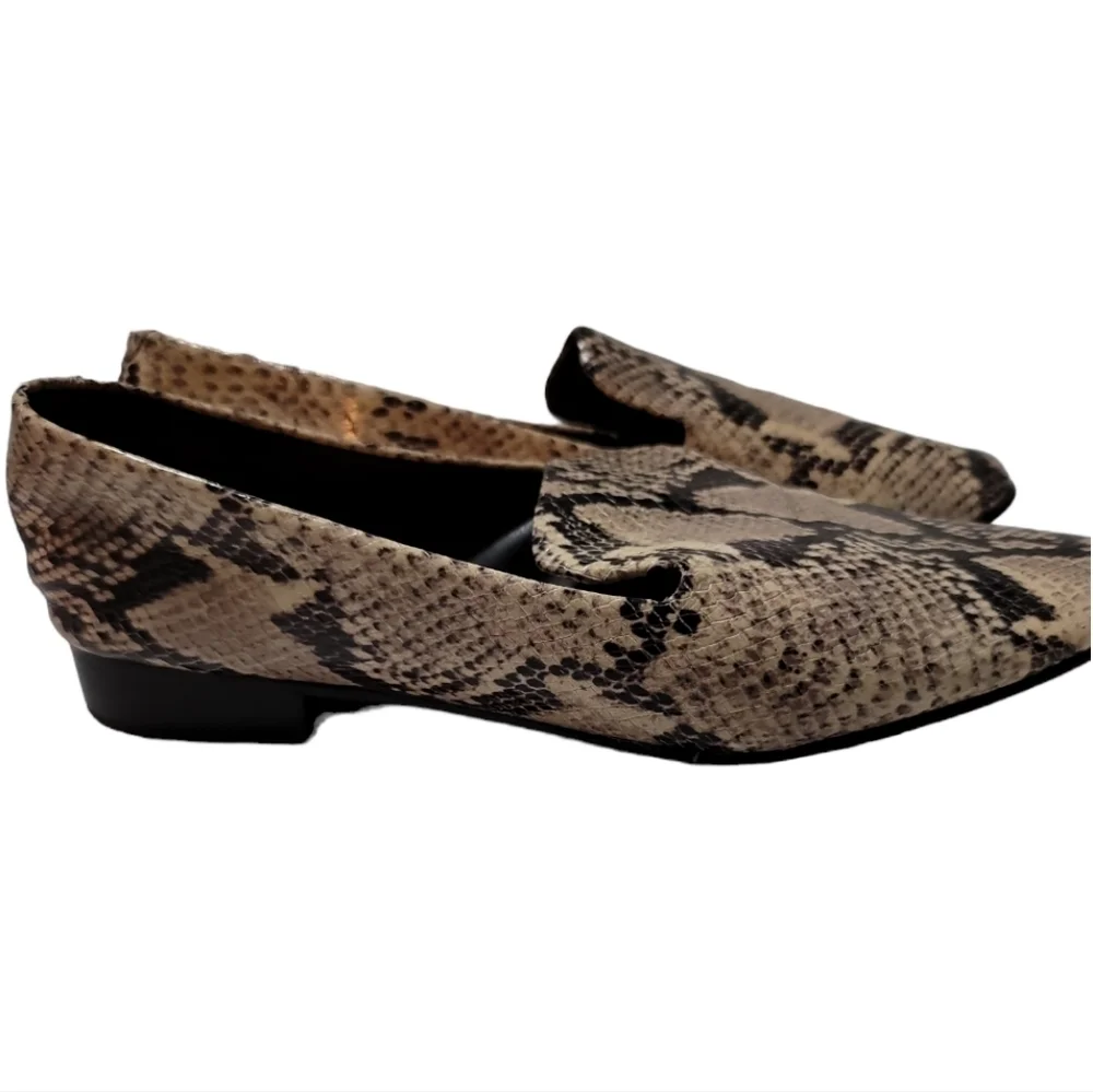 Schutz Snake Print Leather Loafers Shoes Slip-on Square Toe 8.5 - Picture 6 of 8